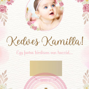 Keresztszülő felkérő FÉNYKÉPES / Lennél a keresztanyukám? kaparós kártya :) / Kaparós sorsjegy 3. - otthon & életmód - papír, írószer - ajándékozás kellékei - ajándék sorsjegy - Meska.hu