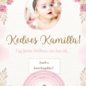 Keresztszülő felkérő FÉNYKÉPES / Lennél a keresztanyukám? kaparós kártya :) / Kaparós sorsjegy 3. - otthon & életmód - papír, írószer - ajándékozás kellékei - ajándék sorsjegy - Meska.hu