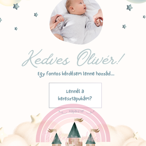 Keresztszülő felkérő FÉNYKÉPES / Lennél a keresztapukám? kaparós kártya :) / Kaparós sorsjegy 2. - otthon & életmód - papír, írószer - ajándékozás kellékei - ajándék sorsjegy - Meska.hu