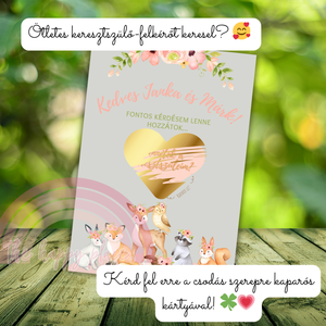 Keresztszülő felkérő kaparós kártya :) / Kaparós sorsjegy 3., Otthon & Életmód, Papír, írószer, Ajándékozás kellékei, Ajándék sorsjegy, Fotó, grafika, rajz, illusztráció, MESKA