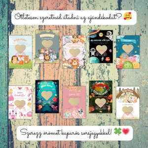 Kaparós kártya gyerekeknek :) / Születésnap, névnap, gyereknap / Ajándékkísérő, ajándék átadás/ Kaparós sorsjegy 4. - otthon & életmód - papír, írószer - ajándékozás kellékei - ajándék sorsjegy - Meska.hu