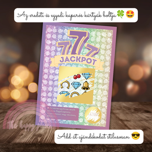 Kaparós kártya / 777 Jackpot / Ajándék, születésnap, névnap, ünnep, céges / Kaparós sorsjegy, Otthon & Életmód, Papír írószer, Ajándékozás kellékei, Ajándék sorsjegy, Fotó, grafika, rajz, illusztráció, MESKA
