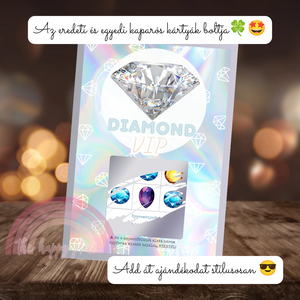 Kaparós kártya / Diamond VIP / Ajándék, születésnap, névnap, ünnep, céges / Kaparós sorsjegy, Otthon & Életmód, Papír, írószer, Ajándékozás kellékei, Ajándék sorsjegy, Fotó, grafika, rajz, illusztráció, MESKA