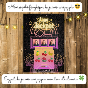 Névreszóló fényképes kaparós sorsjegy / Jackpot / Ajándék, születésnap, névnap, ünnep, céges - otthon & életmód - papír, írószer - ajándékozás kellékei - ajándék sorsjegy - Meska.hu