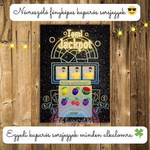 Névreszóló fényképes kaparós sorsjegy / Jackpot / Ajándék, születésnap, névnap, ünnep, céges - otthon & életmód - papír, írószer - ajándékozás kellékei - ajándék sorsjegy - Meska.hu