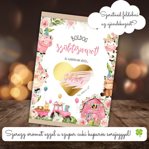 Kaparós kártya farmos állatokkal :) / Születésnap, névnap, gyereknap / Ajándékkísérő, ajándék átadás / Kaparós sorsjegy, Otthon & Életmód, Papír írószer, Ajándékozás kellékei, Ajándék sorsjegy, Fotó, grafika, rajz, illusztráció, MESKA