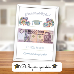 Ballagási ajándék 2. / Az első millióm kép / Pénzátadó ajándék / Dekoráció, falikép, kollázs / digitális, nyomat / A4,A3, Otthon & Életmód, Papír, írószer, Ajándékozás kellékei, Pénzátadó képkeret, Fotó, grafika, rajz, illusztráció, MESKA