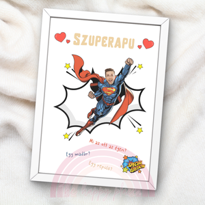 Apák napi ajándék / Superman / Szuperapu / Szuperhős / Fali dekoráció, falikép, kollázs / digitális, nyomat / A4,A3, Otthon & Életmód, Dekoráció, Kép & Falikép, Poszter, Fotó, grafika, rajz, illusztráció, MESKA