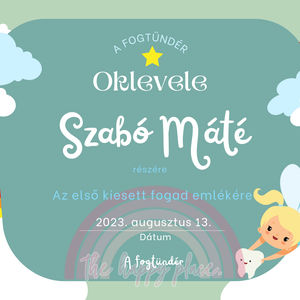 Oklevél a fogtündértől / Első fog / Fogzási napló / Oklevél 4. - otthon & életmód - babaszoba, gyerekszoba - babaszoba kép - Meska.hu