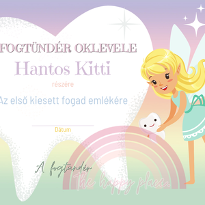 Oklevél a fogtündértől / Első fog / Fogzási napló / Oklevél 7. - otthon & életmód - babaszoba, gyerekszoba - babaszoba kép - Meska.hu