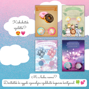 FIÚ VAGY LÁNY? kaparós kártya :) / Unokabejelentő / Babaváró buli / Gender reveal kaparós sorsjegy 2. - otthon & életmód - papír, írószer - ajándékozás kellékei - ajándék sorsjegy - Meska.hu