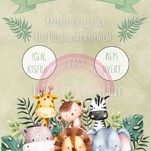 FIÚ VAGY LÁNY? kaparós kártya :) / Unokabejelentő / Babaváró buli / Gender reveal kaparós sorsjegy 4. - otthon & életmód - papír, írószer - ajándékozás kellékei - ajándék sorsjegy - Meska.hu