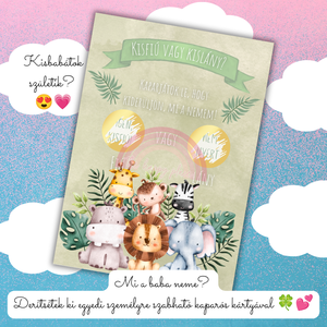 FIÚ VAGY LÁNY? kaparós kártya :) / Unokabejelentő / Babaváró buli / Gender reveal kaparós sorsjegy 4., Otthon & Életmód, Papír írószer, Ajándékozás kellékei, Ajándék sorsjegy, , MESKA