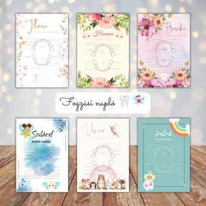 Fogzási napló / Első fogak / Tejfogak / Emlék 4. - otthon & életmód - papír, írószer - jegyzetfüzet & napló - Meska.hu
