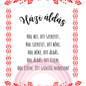 Házi áldás 2. / Fali dekoráció, falikép / digitális, nyomat / A4, A3 - otthon & életmód - dekoráció - kép & falikép - poszter - Meska.hu