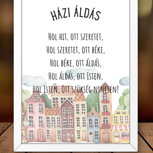 Házi áldás 4. / Fali dekoráció, falikép / digitális, nyomat / A4, A3, Otthon & Életmód, Dekoráció, Kép & Falikép, Poszter, Fotó, grafika, rajz, illusztráció, MESKA