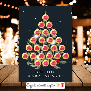 Adventi naptár 2. / Karácsonyi ajándék / A4 fali dekoráció, falikép - Meska.hu