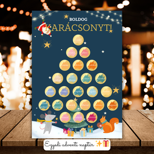 Adventi naptár 5. / Karácsonyi ajándék / A4 fali dekoráció, falikép, Karácsony, Adventi díszek, Adventi naptár, Fotó, grafika, rajz, illusztráció, MESKA