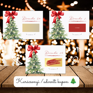 Adventi kupon 24db / Karácsonyi kupon / Mikulás kupon / Ajándék, meglepetés / Kaparós sorsjegy / Karácsonyi ajándék 6., Karácsony, Adventi díszek, Adventi naptár, Fotó, grafika, rajz, illusztráció, MESKA