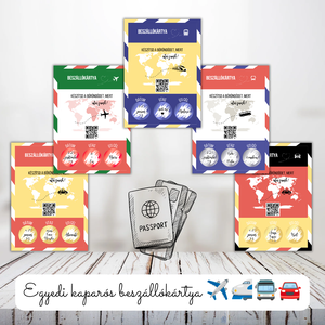 Kaparós beszállókártya QR kóddal utazáshoz / Ajándék, repülőút, buszos utazás, autóút, vonatút / Boarding pass, Otthon & Életmód, Papír, írószer, Ajándékozás kellékei, Ajándék sorsjegy, , MESKA