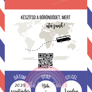 Kaparós beszállókártya QR kóddal utazáshoz / Ajándék, repülőút, buszos utazás, autóút, vonatút / Boarding pass - otthon & életmód - papír, írószer - ajándékozás kellékei - ajándék sorsjegy - Meska.hu