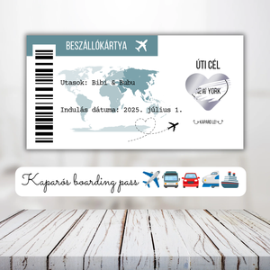 Kaparós beszálló kártya utazáshoz / Ajándék, utazás, repülő, boarding pass / Kaparós sorsjegy 10x5cm - otthon & életmód - papír, írószer - ajándékozás kellékei - ajándék sorsjegy - Meska.hu