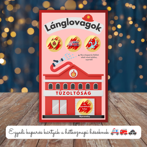 Tűzoltó kaparós kártya :)  / Születésnap, névnap, céges, legénybúcsú, lánybúcsú / Baba bejelentő / Ajándék átadó, Otthon & Életmód, Papír, írószer, Ajándékozás kellékei, Ajándék sorsjegy, Fotó, grafika, rajz, illusztráció, MESKA