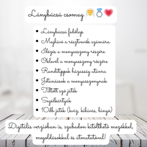 Lánybúcsús játékok / Lánybúcsú buli / Feladatok, kihívások, kvízek / Digitális, nyomtatott / Csomag 1. - esküvő - lánybúcsú - Meska.hu