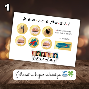 JÓBARÁTOK kaparós kártya 1. / Lánybúcsú, legénybúcsú, esküvő, tanú, születésnap, névnap, céges / Kaparós sorsjegy - otthon & életmód - papír, írószer - ajándékozás kellékei - ajándék sorsjegy - Meska.hu