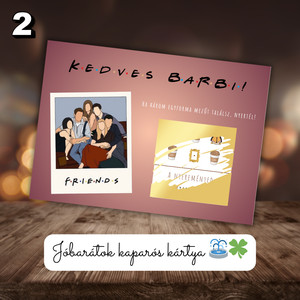 JÓBARÁTOK kaparós kártya 1. / Lánybúcsú, legénybúcsú, esküvő, tanú, születésnap, névnap, céges / Kaparós sorsjegy - otthon & életmód - papír, írószer - ajándékozás kellékei - ajándék sorsjegy - Meska.hu