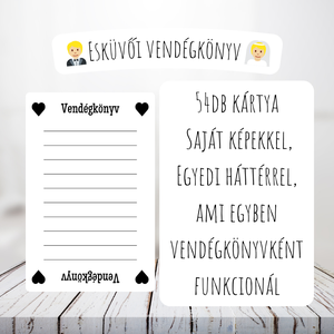 Esküvő vendégkönyv / Francia kártya / Póker / Fényképes kártyajáték / Egyedi kártyapakli - esküvő - emlék & ajándék - vendégkönyv - Meska.hu