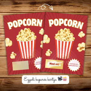 Kaparós kártya / Popcorn, moziest, randi / Ajándék, születésnap, névnap, ünnep, céges / Kaparós sorsjegy - Meska.hu