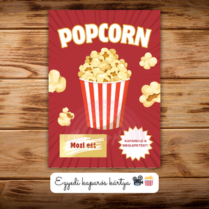 Kaparós kártya / Popcorn, moziest, randi / Ajándék, születésnap, névnap, ünnep, céges / Kaparós sorsjegy - otthon & életmód - papír, írószer - ajándékozás kellékei - ajándék sorsjegy - Meska.hu