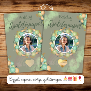 Boldog születésnapot! / Egyedi kaparós kártya / Ajándék, születésnap, névnap, ünnep, céges / Kaparós sorsjegy 3., Otthon & Életmód, Papír, írószer, Ajándékozás kellékei, Ajándék sorsjegy, Fotó, grafika, rajz, illusztráció, MESKA