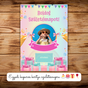 Boldog születésnapot! / Egyedi kaparós kártya / Ajándék, születésnap, névnap, ünnep, céges / Kaparós sorsjegy 8. - otthon & életmód - papír, írószer - ajándékozás kellékei - ajándék sorsjegy - Meska.hu