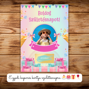 Boldog születésnapot! / Egyedi kaparós kártya / Ajándék, születésnap, névnap, ünnep, céges / Kaparós sorsjegy 8. - otthon & életmód - papír, írószer - ajándékozás kellékei - ajándék sorsjegy - Meska.hu