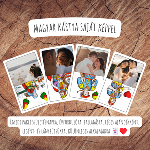 Saját képes magyar kártya / Egyedi kártyapakli / Születésnap, névnap, ballagás, lánybúcsú, legénybúcsú, céges ajándék - Meska.hu