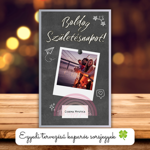 Kaparós kártya :) / Boldog születésnapot! / Saját képes ajándék átadó / Meglepetés kaparós sorsjegy - otthon & életmód - papír, írószer - ajándékozás kellékei - képeslap, üdvözlőlap - Meska.hu