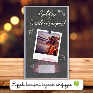 Kaparós kártya :) / Boldog születésnapot! / Saját képes ajándék átadó / Meglepetés kaparós sorsjegy - otthon & életmód - papír, írószer - ajándékozás kellékei - képeslap, üdvözlőlap - Meska.hu