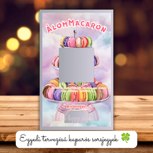 Kaparós kártya :) / ÁlomMacaron / Ajándék átadó édeségekkel / Meglepetés kaparós sorsjegy - otthon & életmód - papír, írószer - ajándékozás kellékei - képeslap, üdvözlőlap - Meska.hu