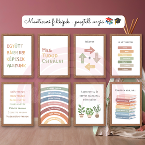 Edukációs Montessori képek / Pasztell verzió / Fali dekoráció, falikép, táblakép / digitális, A4 nyomat - baba - mama - babaszoba dekoráció - babaszoba kép - Meska.hu