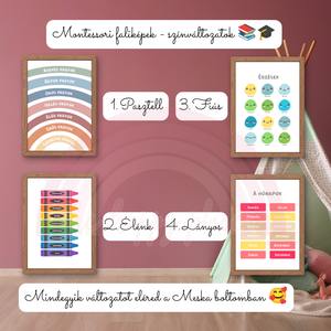 Edukációs Montessori képek / Pasztell verzió / Fali dekoráció, falikép, táblakép / digitális, A4 nyomat - baba - mama - babaszoba dekoráció - babaszoba kép - Meska.hu
