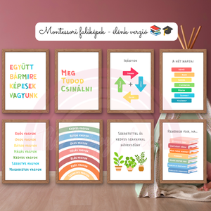 Edukációs Montessori képek / Élénk verzió / Fali dekoráció, falikép, táblakép / digitális, A4 nyomat - baba - mama - babaszoba dekoráció - babaszoba kép - Meska.hu