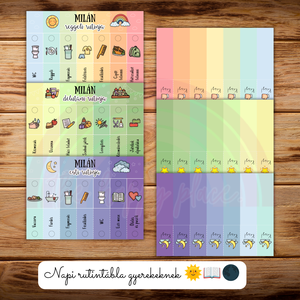 Rutintábla / Reggeli rutin, délutáni rutin, esti rutin / Napirend / Rendszerező gyerekeknek :) - művészet - grafika & illusztráció - digitális - Meska.hu