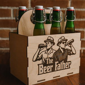 The Beer Father fa sörös rekesz (6 rekesszel), Otthon & Életmód, Konyhafelszerelés, tálalás, Italos kellékek, Sörtartó, Gravírozás, pirográfia, MESKA
