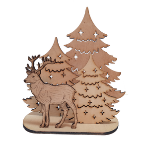 Szarvasos Téli Erdő dísz  Fa Karácsonyi Dekoráció - karácsony - adventi díszek - adventi asztaldísz - Meska.hu