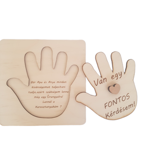 Keresztszülő Felkérő Puzzle  Fa, Gravírozott Ajándék (3 Változatban) - játék & sport - keresztelőajándékok - Meska.hu