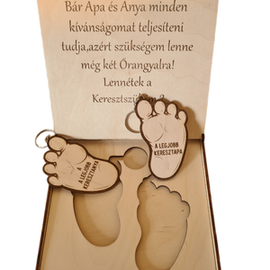Megható Keresztszülő Felkérő Doboz  Kulcstartóval -  - Meska.hu