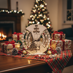 Varázslatos Karácsonyi Öröknaptár Fából, Karácsony, Karácsonyi lakásdekoráció, Ünnepi asztaldekoráció, Gravírozás, pirográfia, MESKA