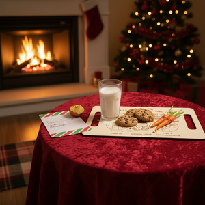 Télapó Váró Tálca Gyerekeknek  Fából Készült - karácsony - mikulás - mikulás beltéri dekoráció - Meska.hu